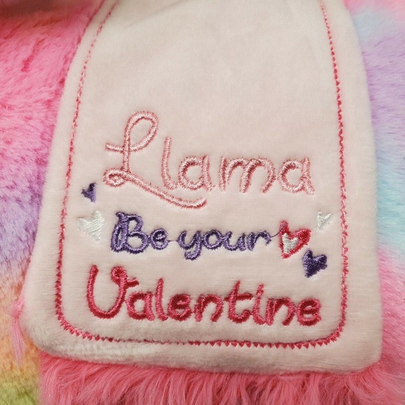 Kellytoy Plush Llama Be Your Valentine Tie Dye Neon Gift 16" Pink Purple Orange - Picture 2 of 8